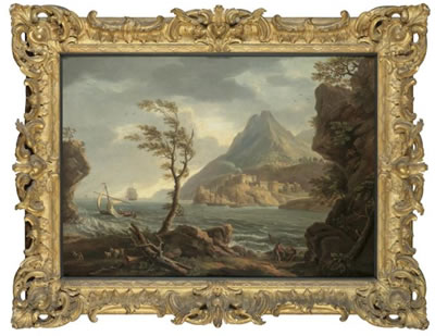 A COASTAL LANDSCAPE, A CASTLE AT THE MOUTH OF AN ESTUARY by Coplestone Warre Bampfylde - Auction record, sale price, and art valuation. Compare with similar artists and explore comparable artworks.