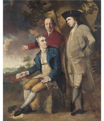 THREE GENTLEMEN IN A LANDSCAPE
