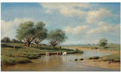 CATTLE WATERING by Mikhail Konstantinovich Klodt - Auction record, sale price, and art valuation. Compare with similar artists and explore comparable artworks.