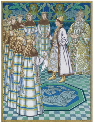 ILLUSTRATION FROM THE FAIRYTALE THE WATER KING AND VASILISSA THE WISE
