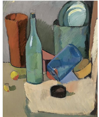 STILL LIFE WITH GREEN BOTTLE