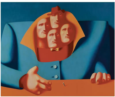 FOUR-HEADED MAN WITH NAIL