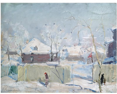 Sample artwork by Nikolai Mikhailovich Romadin (1903 - 1987), known for lyrical landscapes, ideological principles of the "union of russian artists" - View similar artists and auction records