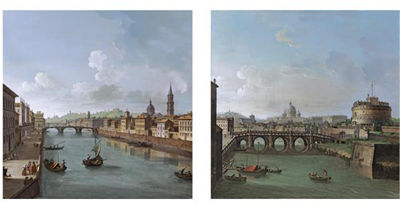 FLORENCE, A VIEW OF THE RIVER ARNO TOWARDS TO THE PONTE SANTA TRINITA AND THE PONTE VECCHIO; by Antonio Joli - Auction record, sale price, and art valuation. Compare with similar artists and explore comparable artworks.