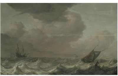 A DUTCH MERCHANT VESSEL AND OTHER SHIPPING IN CHOPPY WATERS by Pieter Mulier the Elder - Auction record, sale price, and art valuation. Compare with similar artists and explore comparable artworks.
