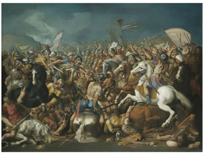 A CLASSICAL BATTLE, PROBABLY DEPICTING THE DEFEAT OF HANNIBAL BY SCIPIO AFRICANUS MAJOR (CIRCA 235-183 B.C.)