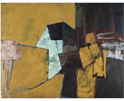 PAINTING: YELLOW AND BLUE WITH GREEN