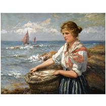 THE YOUNG FISHERGIRL AND BREAKING WAVES