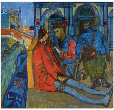 Sample artwork by Joan Kathleen Harding Eardley (1921 - 1963), known for modernist landscape, townscape, children, coastal scene painting - View similar artists and auction records