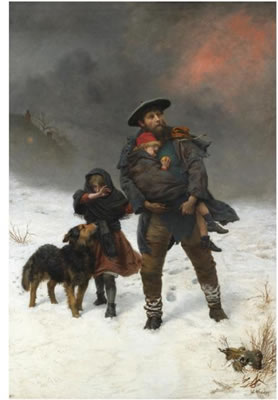 Sample artwork by William (HW) Weekes (1856 - 1909), known for small animal, barnyard, figure, genre painting - View similar artists and auction records