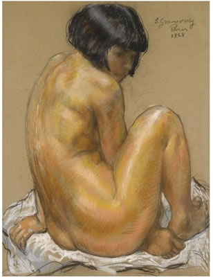 Sample artwork by Samuel Sam Granovsky (1889 - 1942), known for female figure painting, nude - View similar artists and auction records