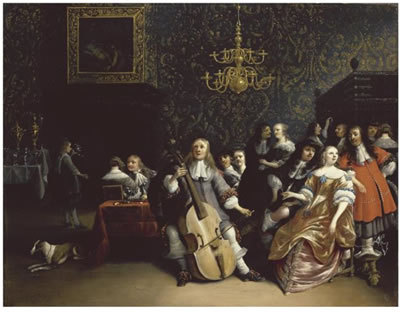 A MERRY COMPANY IN AN INTERIOR
