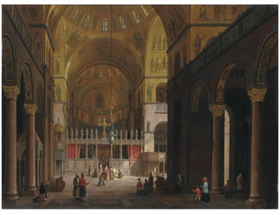 VENICE, A VIEW OF THE INTERIOR OF THE BASILICA OF SAN MARCO