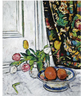STILL LIFE WITH TULIPS AND ORANGES