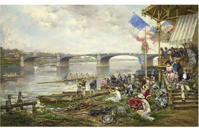 SUMMER REGATTA AT THE BRIDGE AT BERCY