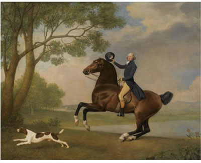 PORTRAIT OF BARON DE ROBECK RIDING A BAY HUNTER