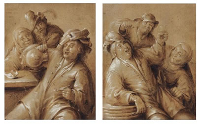 A PAIR OF TAVERN INTERIORS