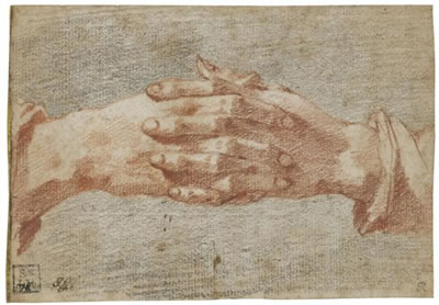 STUDY OF CLASPED HANDS by Andrea Boscoli - Auction record, sale price, and art valuation. Compare with similar artists and explore comparable artworks.
