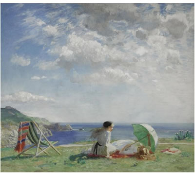 Sample artwork by Dame Laura Knight (1877 - 1970), known for impressionist seaside figure painting, landscape, circus and ballet genre - View similar artists and auction records