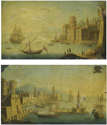 A CAPRICCIO COSTAL VIEW OF A MEDITERRANEAN TOWN WITH A SHIP MOORED OFFSHORE A CAPRICCIO OF A MEDITERRANEAN HARBOUR SCENE (pair) by Orazio Grevenbroeck - Auction record, sale price, and art valuation. Compare with similar artists and explore comparable artworks.