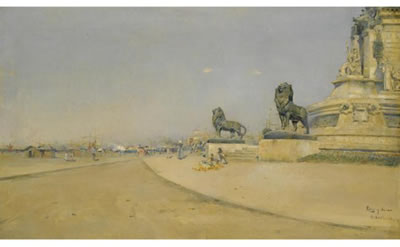 PLAZA DE COLON, BARCELONA (COLUMBUS SQUARE, BARCELONA) by Juan Roig Y Soler - Auction record, sale price, and art valuation. Compare with similar artists and explore comparable artworks.