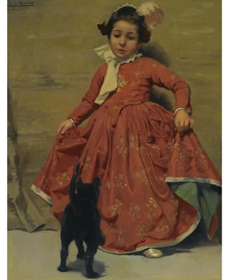 SEÑORITA BAILANDO PARA SU GATO (GIRL DANCING FOR HER CAT)