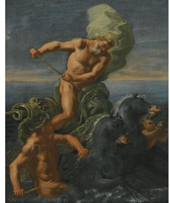 NEPTUNE RIDING HIS CHARIOT OF HORSES