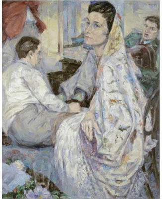 SPANISH SHAWL, A STUDY IN WHITE
