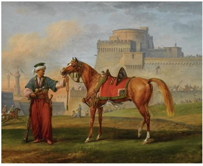 UN MAMELUK ENTRAINANT SON CHEVAL, UNE CITADELLE A L'ARRIERE-PLAN by Carle Vernet - Auction record, sale price, and art valuation. Compare with similar artists and explore comparable artworks.