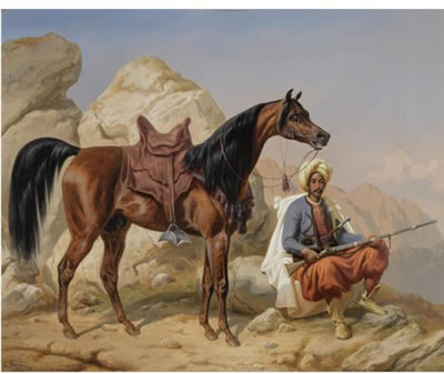 ARAB WARRIOR AND HIS STEED