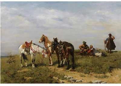 RESTING COSSAKS by Bohdan Kleczynski - Auction record, sale price, and art valuation. Compare with similar artists and explore comparable artworks.
