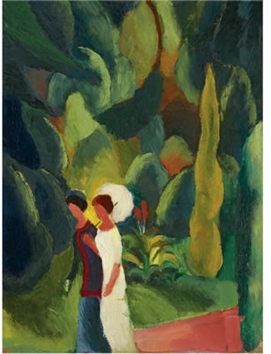 FRAUEN IM PARK (MIT WEISSEM SCHIRM) (WOMEN IN A PARK - WITH A WHITE PARASOL)