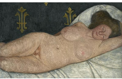 LIEGENDER WEIBLICHER AKT (RECLINING FEMALE NUDE)