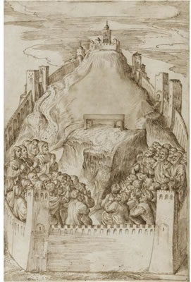 A WALLED ANCIENT CITY, POSSIBLY JERUSALEM, PEOPLE PRAYING IN FRONT OF AN ALTAR by Domenico Campagnola - Auction record, sale price, and art valuation. Compare with similar artists and explore comparable artworks.