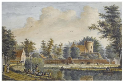 A PAIR OF VIEWS OF THE CASTLE OF LOENERSLOOT