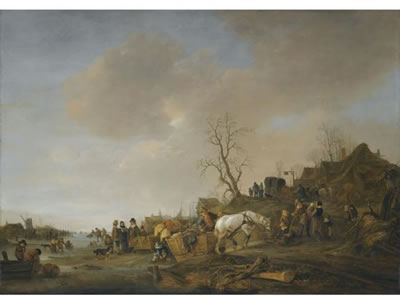 Sample artwork by Isaac Van Ostade (1621 - 1649), known for rural genre and landscape painting - View similar artists and auction records