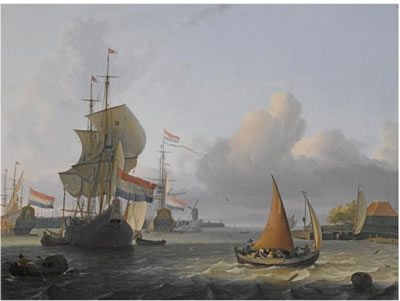 SHIPPING ON THE IJ AT VOLEWIJK NEAR AMSTERDAM