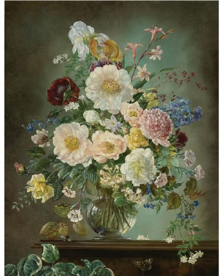 Sample artwork by Cecil Kennedy (1905 - 1997), known for lush floral arrangement still life painting - View similar artists and auction records