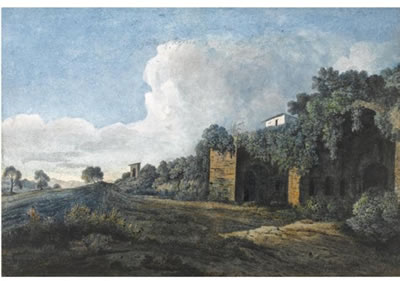 THE GROTTO OF EGERIA, NEAR ROME by Thomas Jones - Auction record, sale price, and art valuation. Compare with similar artists and explore comparable artworks.