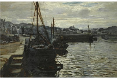 HARBOUR SCENE by Colin Hunter - Auction record, sale price, and art valuation. Compare with similar artists and explore comparable artworks.
