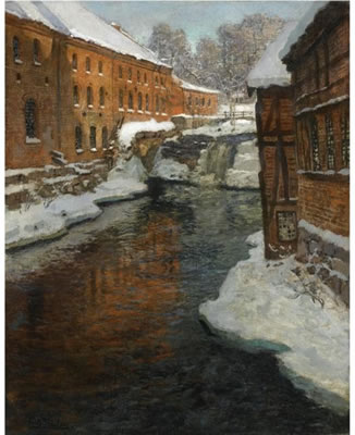 FRA AKERSELVEN (THE AKERSELVEN RIVER IN THE SNOW)