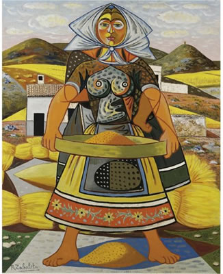 Sample artwork by Rafael Zabaleta (1907 - 1960), known for vivid expressionist paintings - View similar artists and auction records