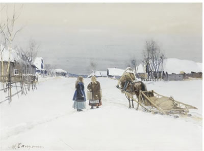 VILLAGE IN WINTER