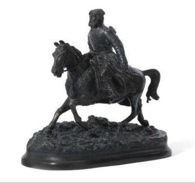 A BRONZE GROUP OF A HUNTER