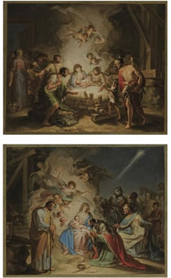 ADORATION OF THE MAGI;ADORATION OF THE SHEPHERDS (a pair)