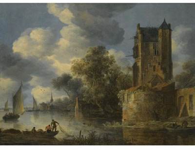 Sample artwork by Adriaen Van Der Cabel (c. 1631 - 1705), known for land-and seascape painting - View similar artists and auction records