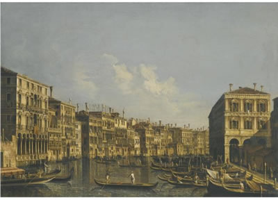 VENICE, A VIEW OF THE GRAND CANAL LOOKING TOWARDS THE PESCHERIA