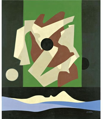 Sample artwork by Sabri Berkel (1907 - 1993), known for abstract painting - View similar artists and auction records