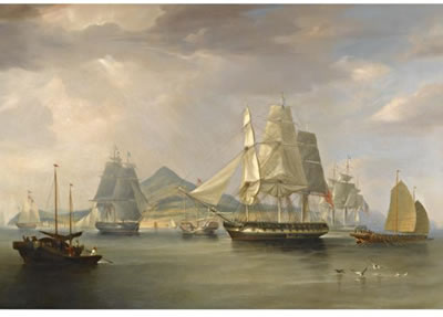 THE OPIUM SHIPS AT LINTIN, CHINA, 1824 by William John Huggins - Auction record, sale price, and art valuation. Compare with similar artists and explore comparable artworks.