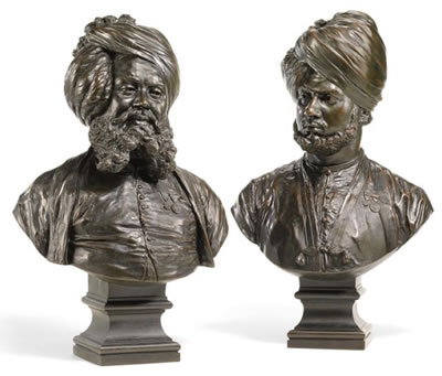 PORTRAIT BUSTS OF MUNSHI HAFIZ ABDUL KARIM AND MUHAMMAD BAKHSH SHAKH by Sir Joseph Edgar Boehm - Auction record, sale price, and art valuation. Compare with similar artists and explore comparable artworks.